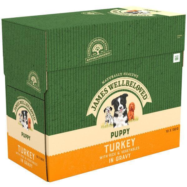 James Wellbeloved Puppy Turkey Grvy Pch 10x150g