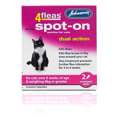 JVP Cat 4Fleas Spot-On over 4kg 2 Pipettes