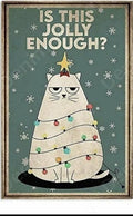Jolly Christmas Cat Tin Sign