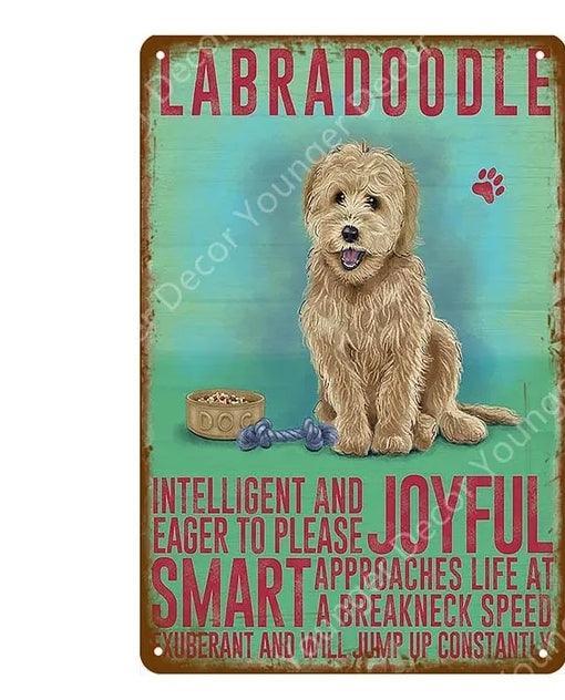 Labradoodle Dog Tin Sign