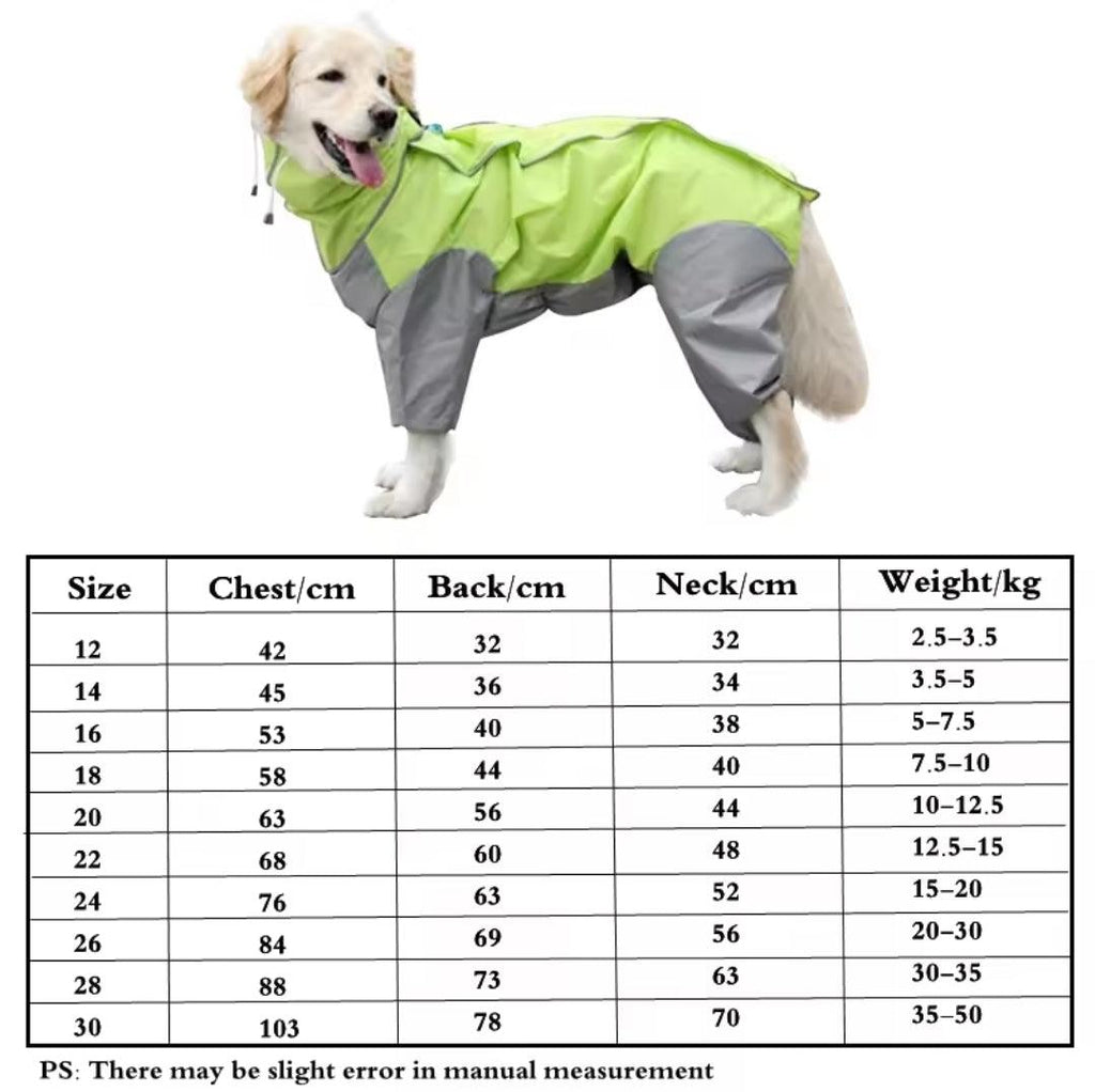 Large Dog Rain Coat - All-In-One