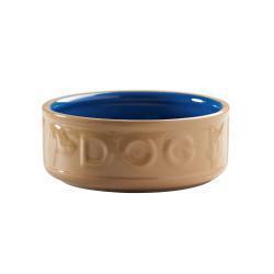 Mason Cash Cane & Blue Lettered Dog Bowl 7"