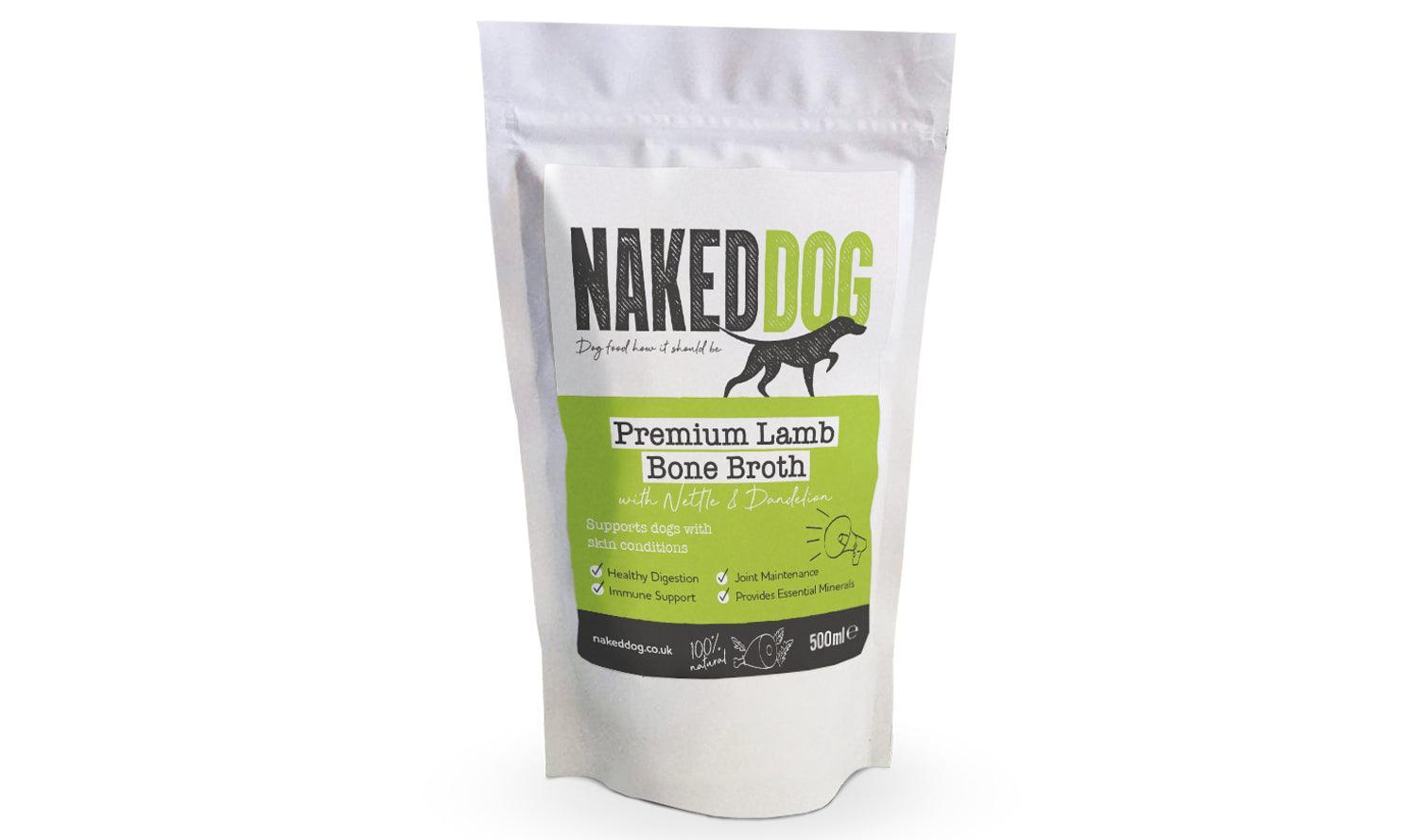 Naked Dog Premium Bone Broth Lamb with Nettle & Dandelion