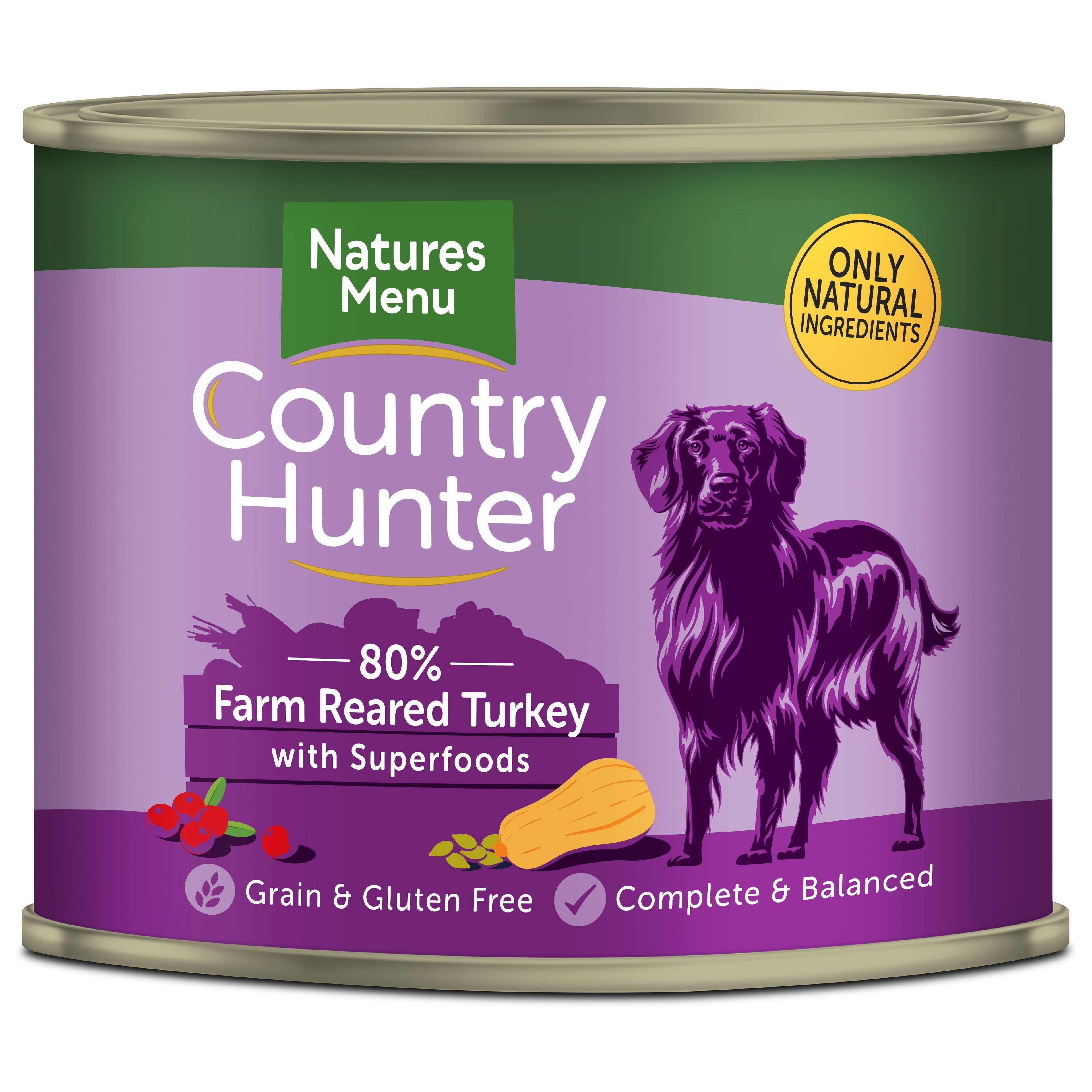 Natures Menu Country Hunter Dog Tins Turkey 600g