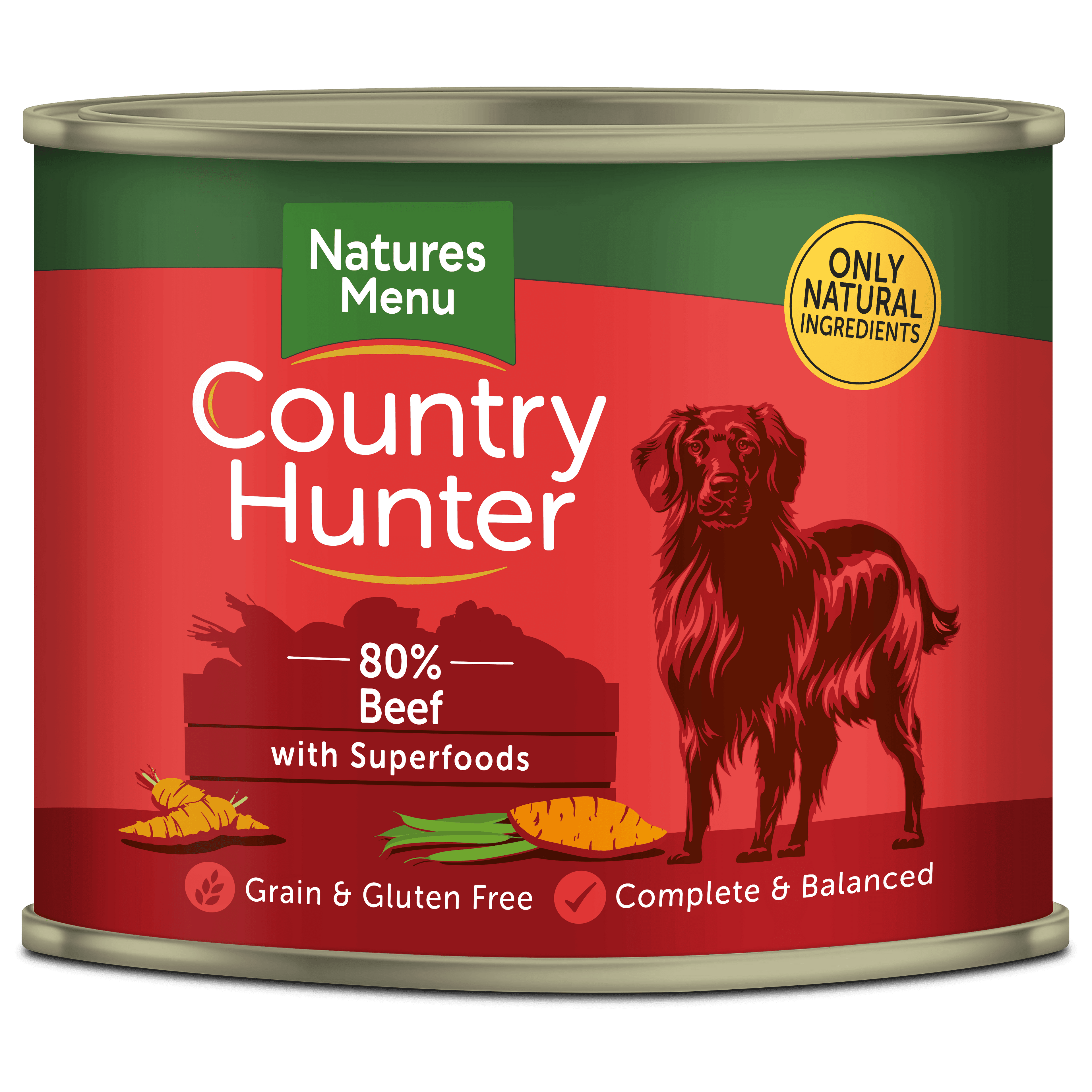 Natures Menu Ctry Hunter Dog Tins Beef 600g