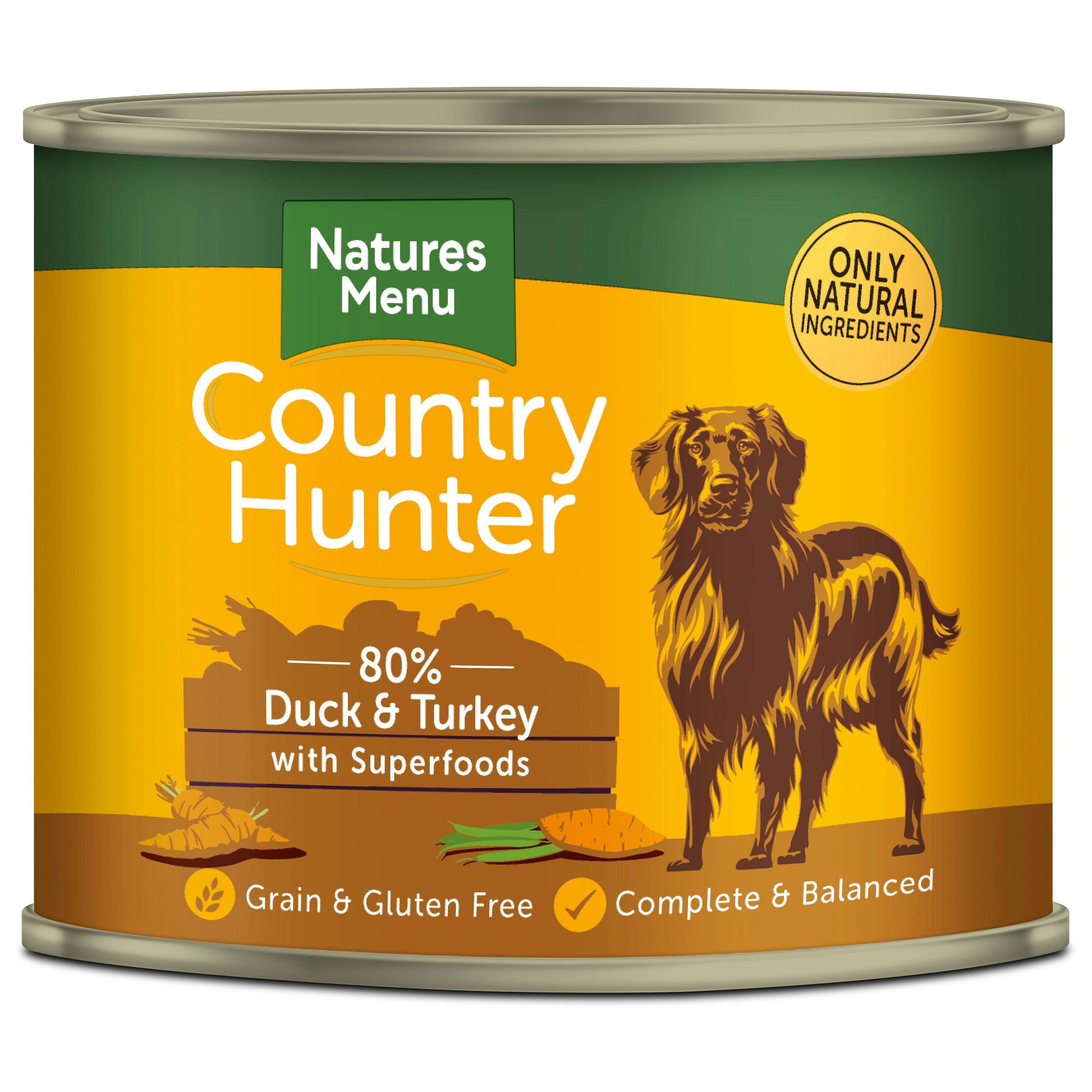 Natures Menu Ctry Hunter Dog Tins Dck&T 600g