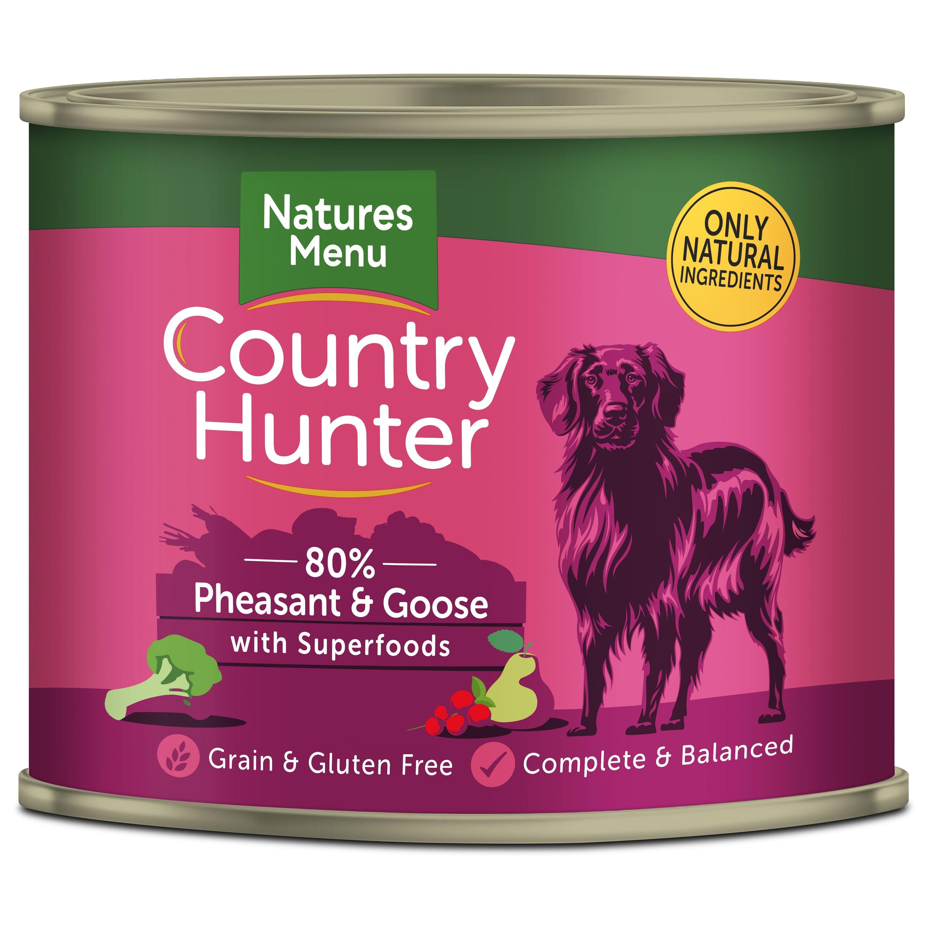 Natures Menu Ctry Hunter Dog Tins Pheasant &Goose 600g