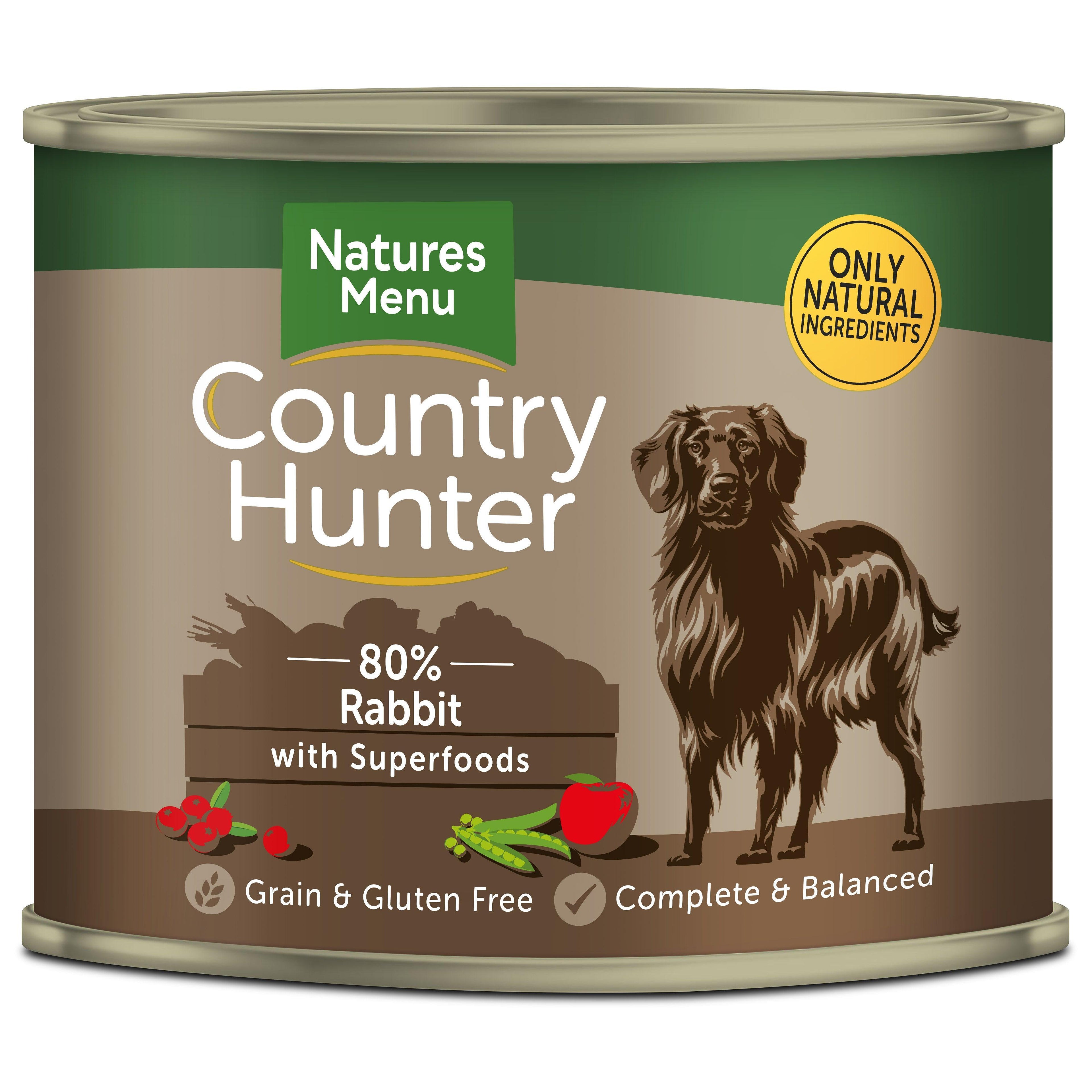 Natures Menu Country Hunter Dog Tins Rabbit 600g