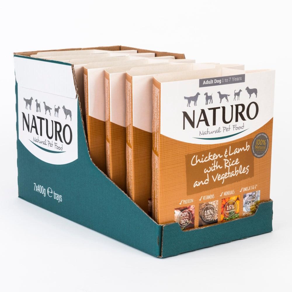 Naturo Adult Chicken & Lamb with Rice & Veg Tray 400g