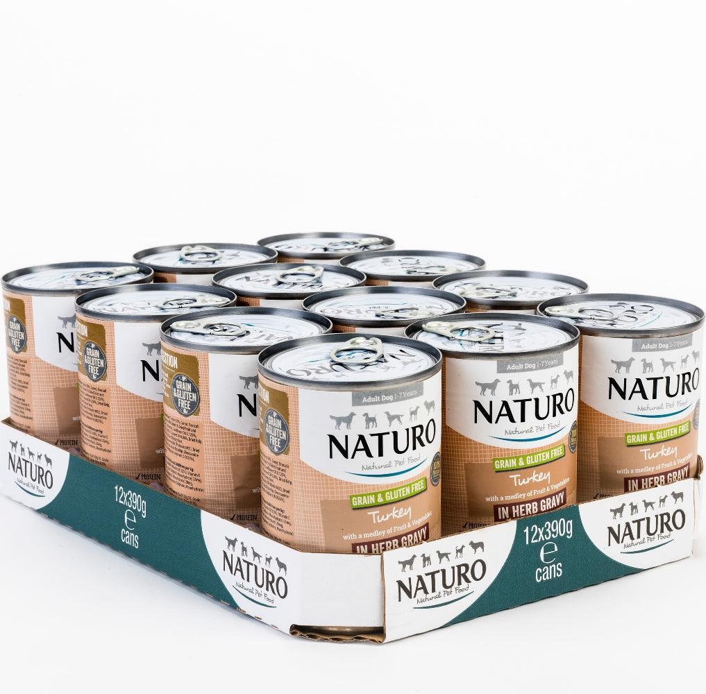 Naturo Adult Grain & Gluten Free Turkey in Herb Gravy Tin 390G