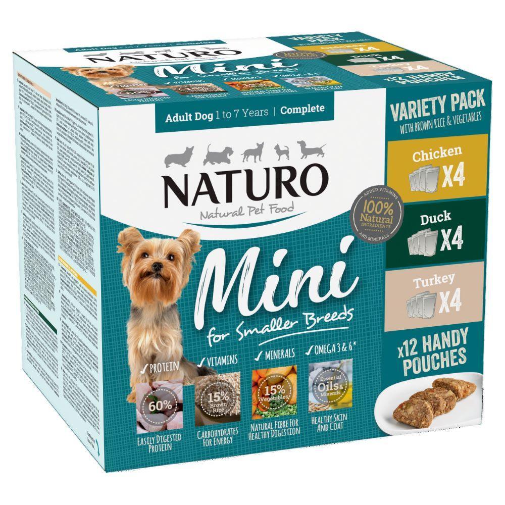 Naturo Adult Mini Dog with Rice Variety Pack Pouches 12 x 150g