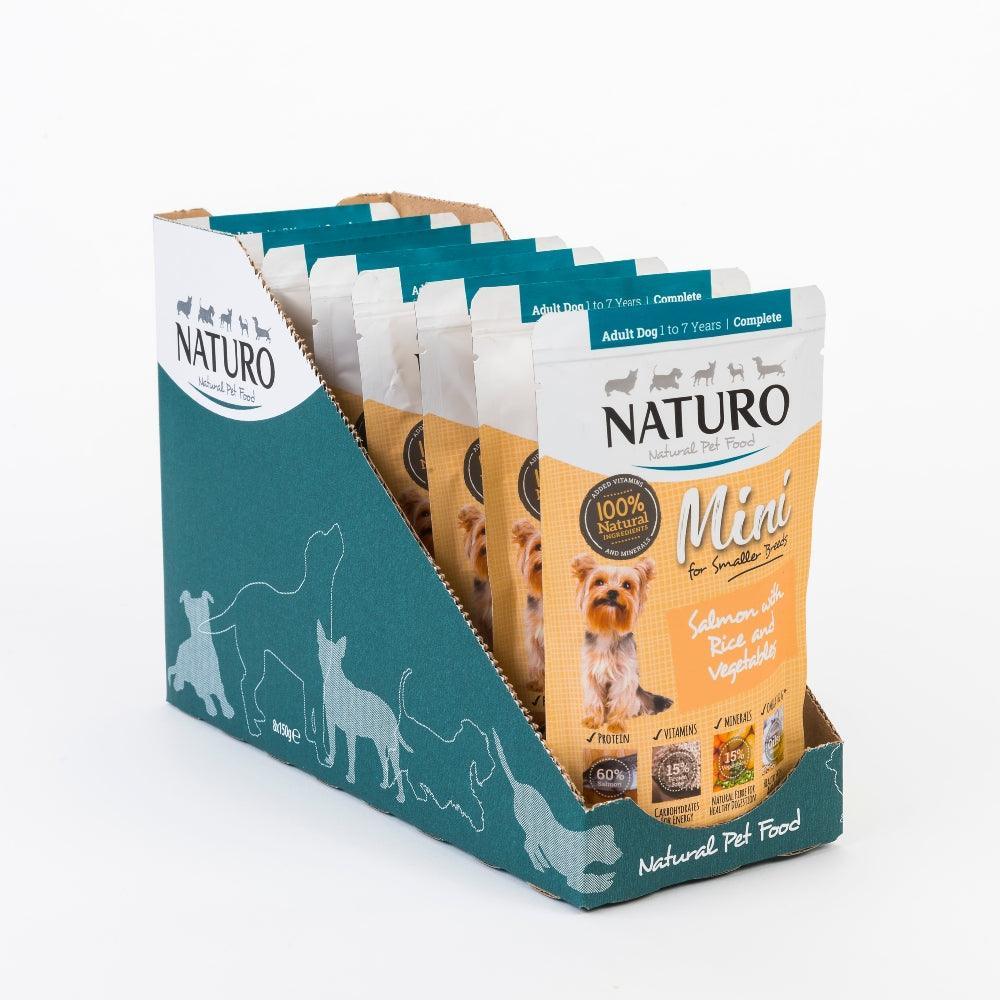 Naturo Adult Mini Salmon with Rice & Veg Pouches 150g