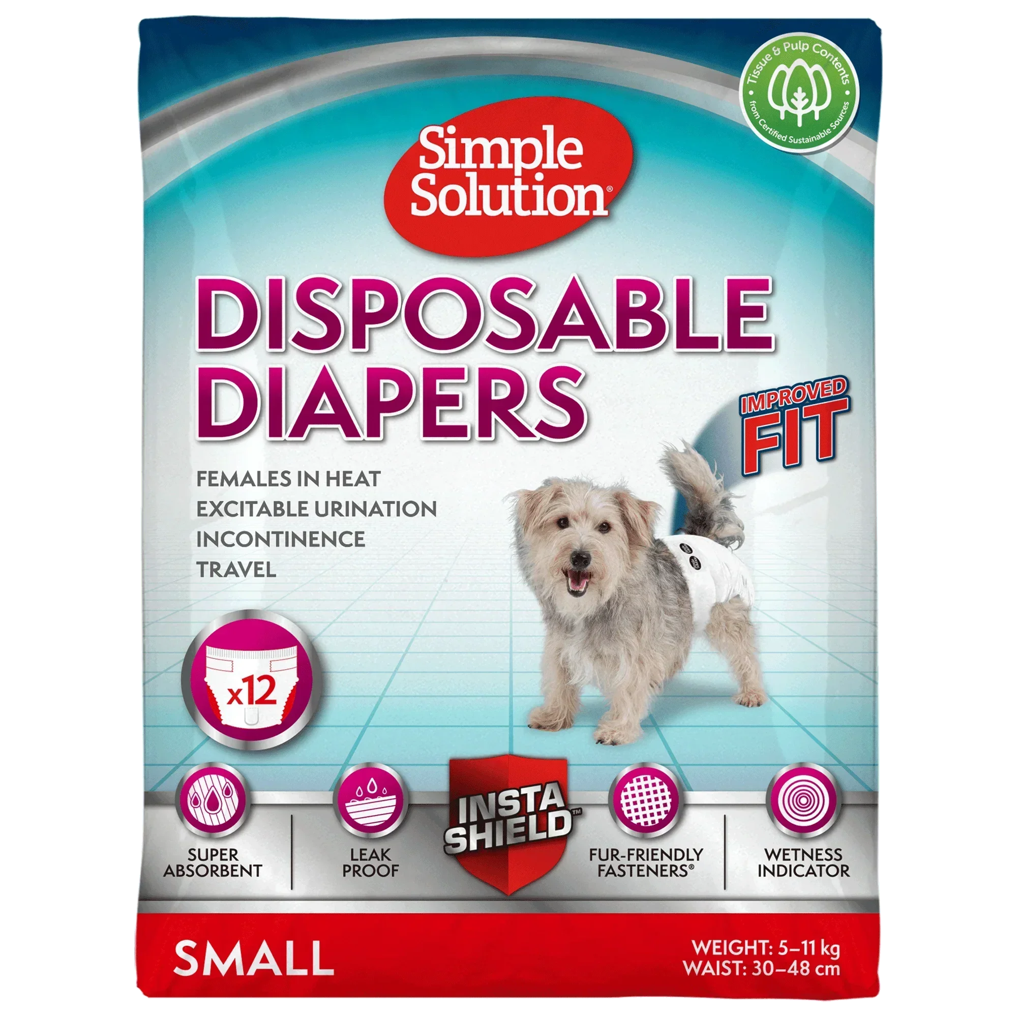 Simple Solution Bitch Disposable Diapers x 12 - Small