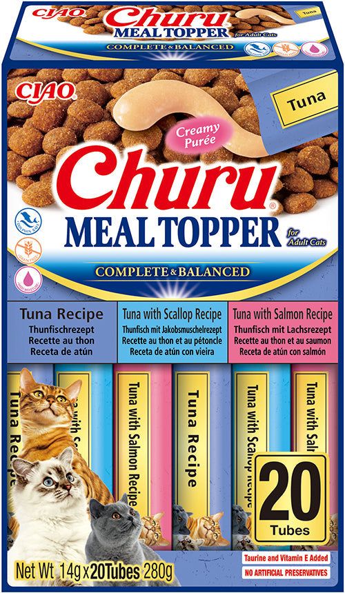 Churu Meal Topper 20 Pack Chicken with Salmon & Chicken with Pumpkin Variety