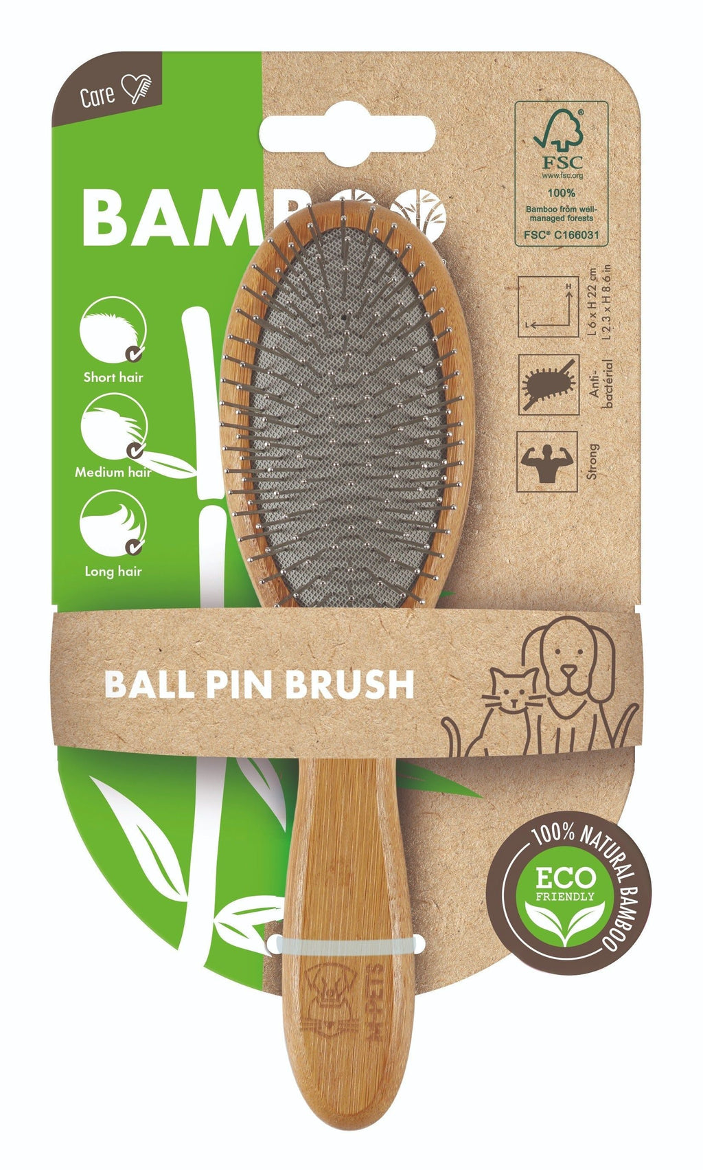 M-PETS Bamboo Ball Pin Brush