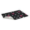 Vetbed Non Slip Charcoal with Cerise Hearts and White Paws