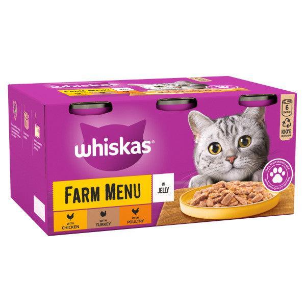 Whiskas 1+ Adult Farm Menu in Jelly Tins 6x400g