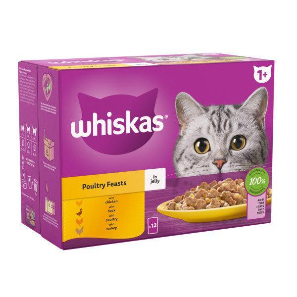 Whiskas Adult 1+ Poultry Feasts in Jelly Pouches 12x85g