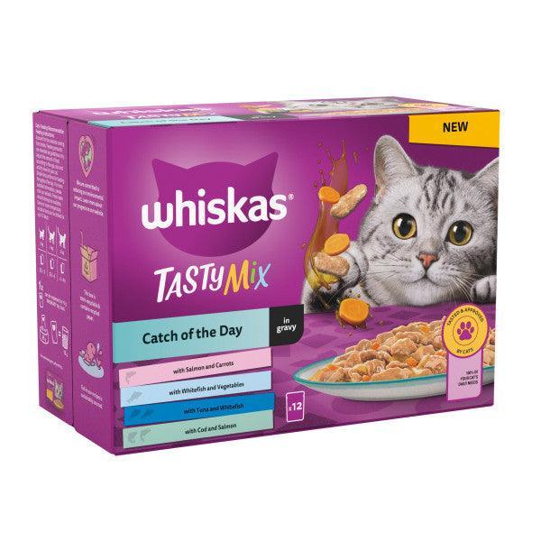 Whiskas Adult 1+ Tasty Mix Catch of The Day in Gravy Pouches 12x85g