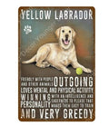 Yellow Labrador Dog Tin Sign